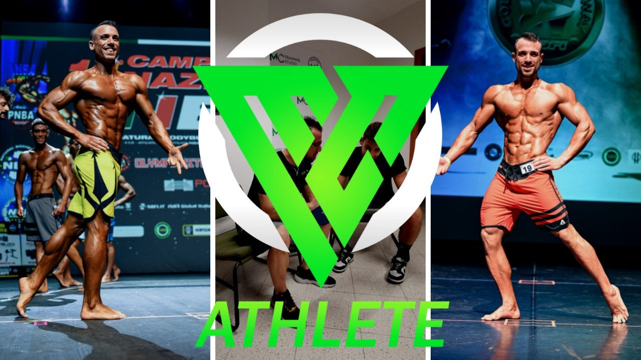 Mattia Contin in gara di natural bodybuilding e in studio